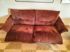 Divano due posti pelle scamosciata Cinova