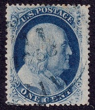 US Scott 24, 1857 Franklin, 1c