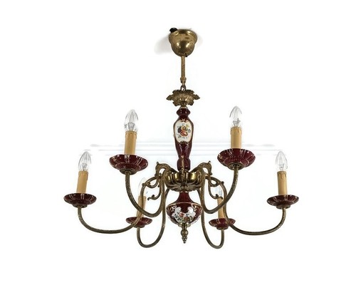 Lampadario porcellana fiori