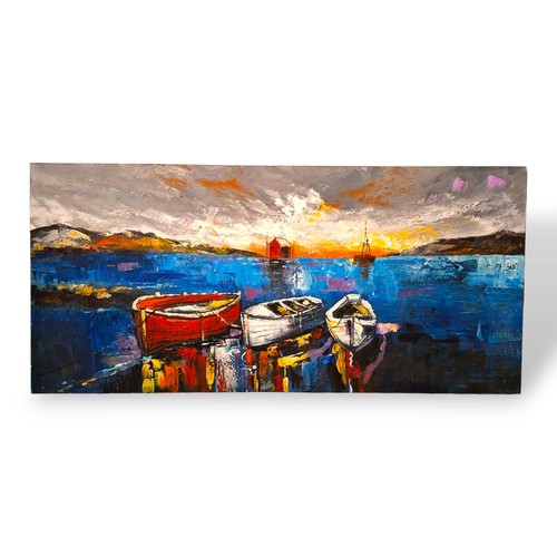 Quadro barche tramonto - barche,