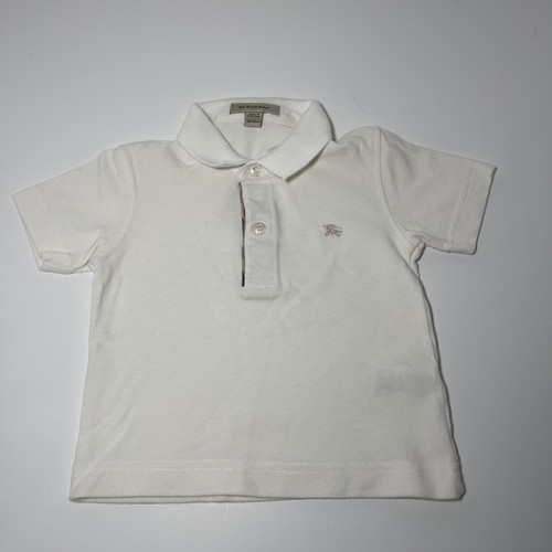 Polo bianca burberry bambino - bianca,