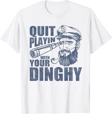 Maglietta unisex smetti di giocare con il tuo gommone divertente pontone barca capitano regalo