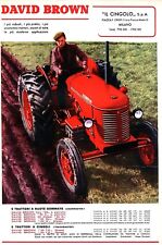 PUBBLICITA' 1955 TRATTORE DAVID BROWN MODELLI 30 C CARATTERISTICHE CINGOLI RUOTE