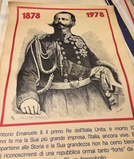 Manifesto 1978  ITALIA “MONARCHIA”Savoia-centenario Vittorio Emanuele II-UMI