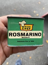 Scatola Latta Pubblicitaria Rosmarino Mister Chef Vintage 