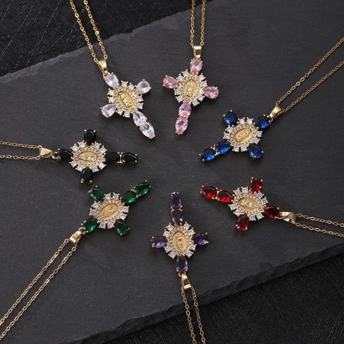 Collana croce zirconi europei - zirconi,
