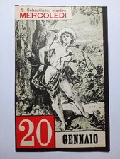 SANTINO 1898 DA CALENDARIO SAN SEBASTIANO MARTIRE 20 GENNAIO CVNF