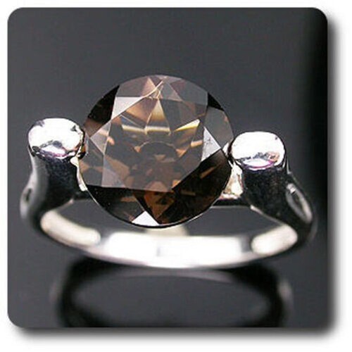 Anello quarzo fumè argento - quarzo,