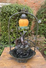 Lampada Fontana Delfino Widdop Bingham Stile Art Nouveau Paralume Tulipano FUNZIONANTE