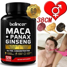 Maca Ginseng Capsule - Alto Dosaggio Con 11400Mg - 120 Capsule Vegane - Aggiuntive