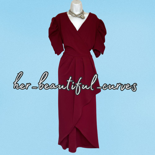 Quiz burgundy midi occasion - burgundy,