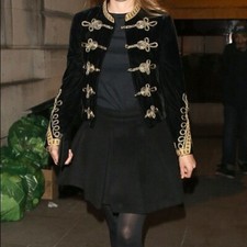 ZARA GIACCA MILITARE NERA IN