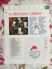 Schema punto croce Ricamo Per decorare l'albero di Natale calze  Babbo Natale 