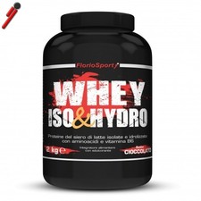 FlorioSport, Whey Iso & Hydro, 2000 g Proteine Siero Latte Isolate Idrolizzate