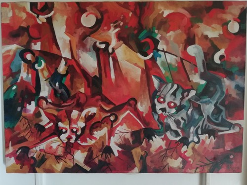 Dipinto olio tela alfio - dipinto,