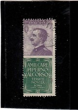 REGNO 1924-FRANCOBOLLI PUBBLICITARI-50C. PIPERNO-RARO SPEDIZ. GRATUITA-ORIGINALE
