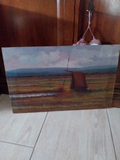 vecchio quadro olio su tavola pittore pilissier -labronico cm 52x34-anni 60