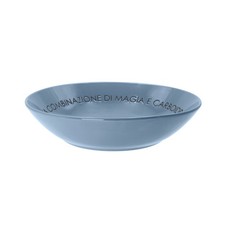 Piatto fondo blu 20 cm stoneware scritta Quotes blu