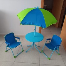 SET TAVOLINO + OMBRELLONE + 2 SEDIE PIEGHEVOLI PER BAMBINI COVERI