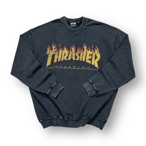 Felpa con logo thrasher grigio - felpa,