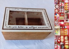 SCATOLA PORTA THE MULINO BIANCO Vintage, in legno cm 15, e altri gadget