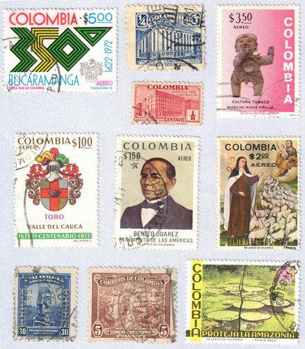 Colombia lotto francobolli - colombia,