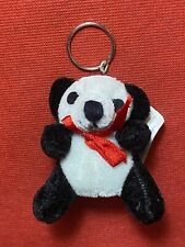 PORTACHIAVI PANDA PELUCHE MORBIDO 7 cm con anello in metallo IDEA REGALO
