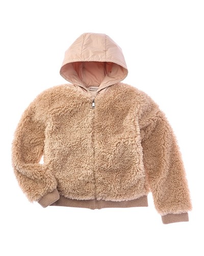 Moncler fuzzy jacket beige - jacket, 10y