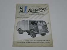 FIAT 666 AUTOCARRO CARROZZERIA LAZZARONE RACCOLTA RIFIUTI BROCHURE DEPLIANT (Z2)