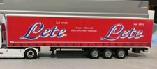 Semirimorchio Lete Acqua sfondo rosso centinati base Herpa 1/87
