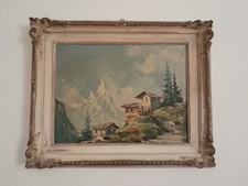 quadro antico Paesaggio  olio su tela Firmato  Moretti Prima Metà Del 1900 40x30