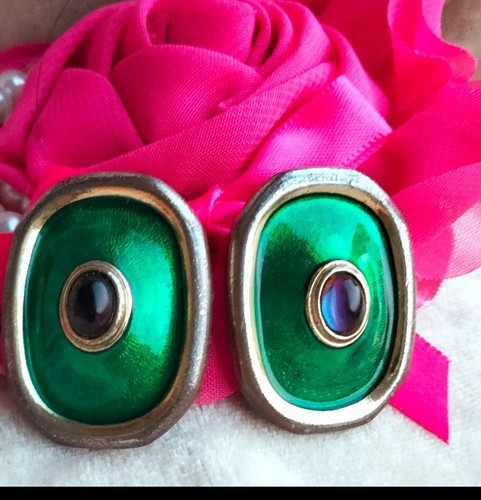 Orecchini vintage con smalto - orecchini,