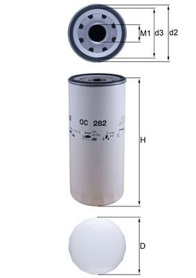 Filtro olio mahle - 282, per