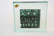 STUPENDO VETRO CON SCULTURA IN BRONZO