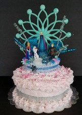 cake topper ispirato Disney Frozen principessa Anna ed Elsa decorazione centrotavola