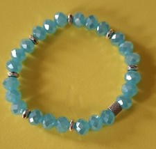 BRACCIALE BRACCIALETTO DONNA COLORE ACQUA MARINA ESTATE MODA (A5)