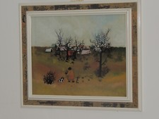 Vecchio dipinto naif olio - dipinto, su
