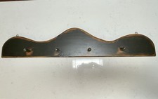 Picchetto da parete vintage in legno aspetto rustico con 4 pioli bordo smerlato 45"  