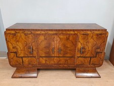 Bellissima credenza art deco in radica di noce e palissandro originale anno 1930