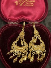 orecchini goccia moneta stile etrusco stile oro laminato vintage con turchese