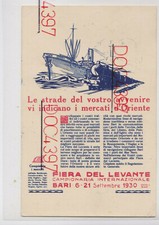 BARI FIERA LEVANTE 1930 ILL. BOCCASILE ? FPV 1930 BELLA