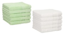 Betz 10 Stück Seiftücher PALERMO 100% Baumwolle Größe 30x30 weiß / grün