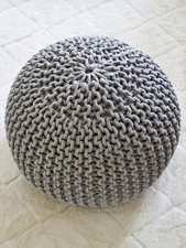 Lychee Modern Light Grey Pouf