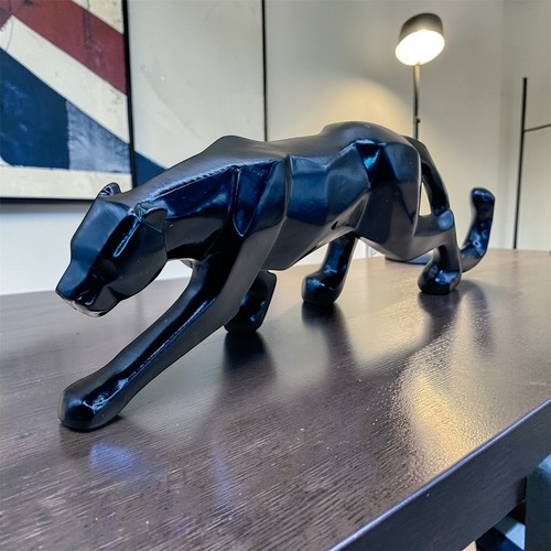 Ornamento resina leopardo nero