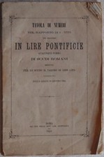 TAVOLA DI NUMERI LIRE