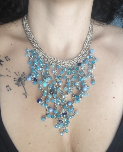 Collier collana cascata - collana, fatta