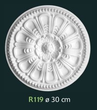 Rosone in gesso bianco per