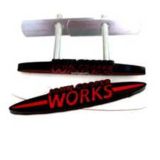 2x 9CM BLACK RED JOHN COOPER