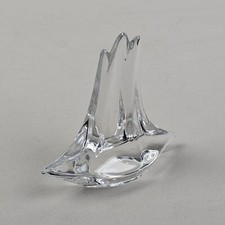 SCULTURA STATUA Barca a Vela vintage a 3 alberi Daum Crystal ART GLASS FRANCE