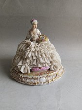 STATUINA DAMA PORCELLANA L FABRIS ABITO PIZZO